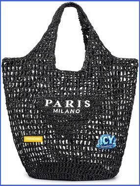 Straw Woven Tote Bag, Large Capacity Hobo Shoulder Bag, Foldable Beach Bag